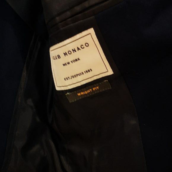 Club Monaco Cotton Navy Blazer - Picture 3 of 8